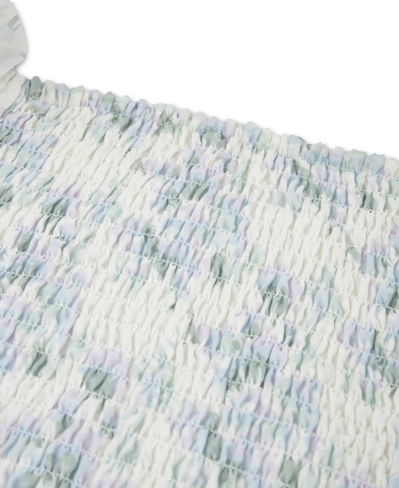 abercrombie kids Girls' Emerson Organza Puff-Sleeve Square Neck Top