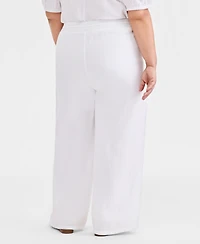 Style & Co Plus Cotton Gauze Wide-Leg Pants, Macy's Exclusive