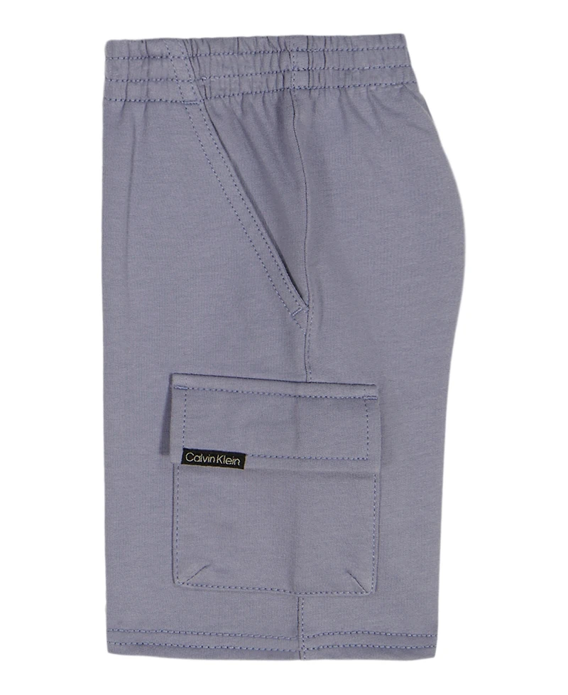 Calvin Klein Baby Boys' Crewneck Striped T-Shirt & Cargo Shorts, 2-Piece Set