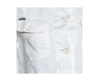 Pre-Owned Burberry Women's Off White Linen Pocket Detail Button Front Shirt