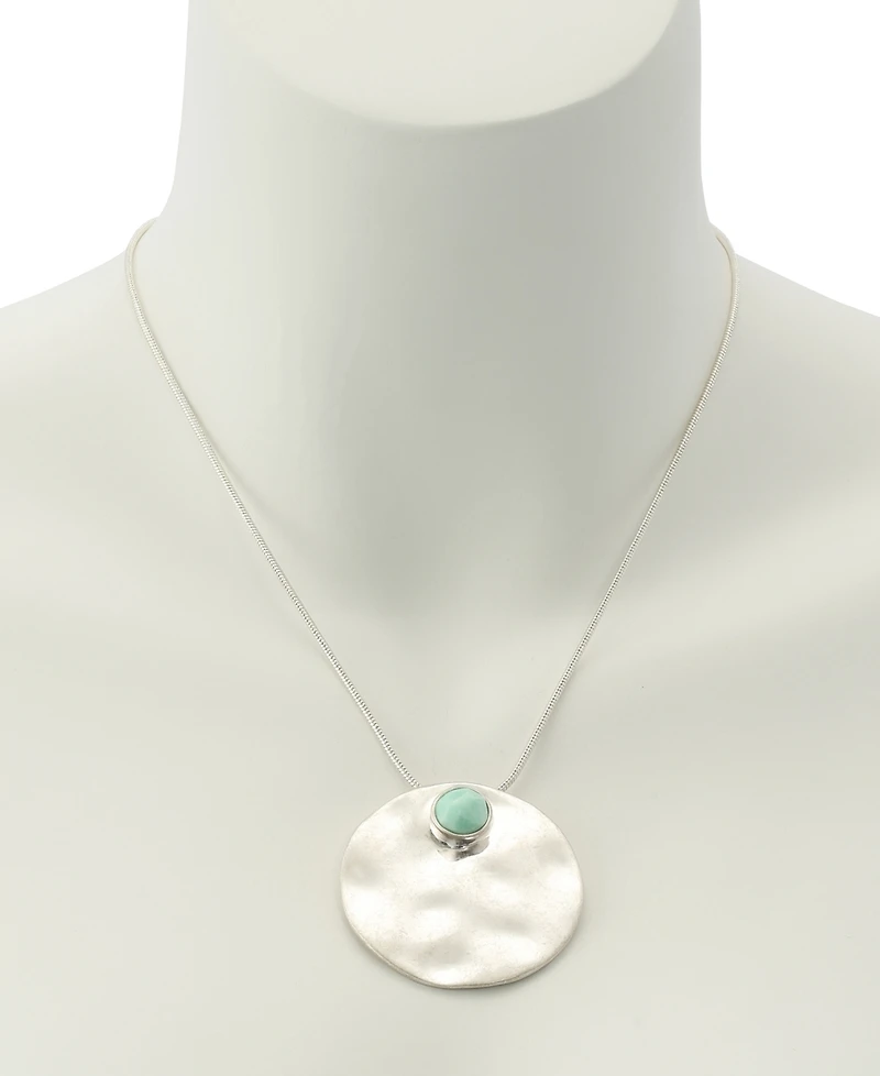 Robert Lee Morris Soho Mother of Pearl Turquoise Disc Pendant Necklace