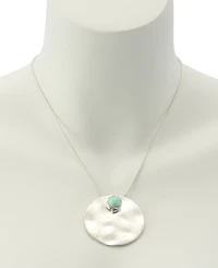 Robert Lee Morris Soho Mother of Pearl Turquoise Disc Pendant Necklace