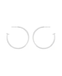 Robert Lee Morris Soho Silver Minimal Medium Hoop Earrings