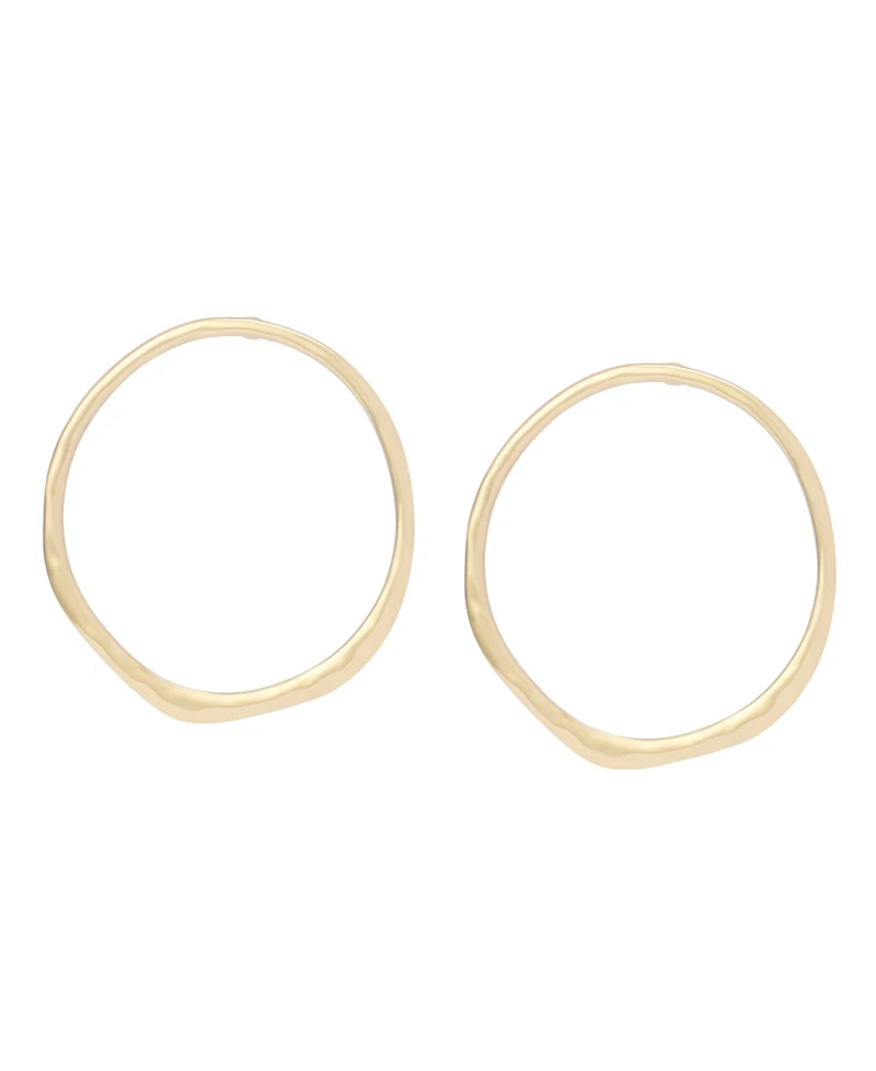 Robert Lee Morris Soho Silver Sculpted Medium Circle Post Earrings