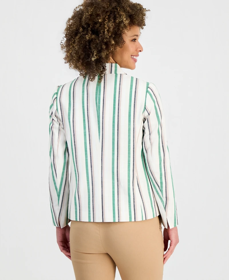 Kasper Women's Striped Flap-Pocket Blazer