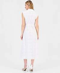 Anne Klein Women's Eyelet Embroidered Shirtdress