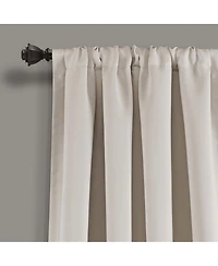 Lush Decor Insulated Rod Pocket Room Darkening Window Curtain Panels, Pair - Drapes - Beige Curtains for Bedroom or Living Room