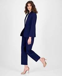 Anne Klein Women's Linen-Blend One-Button Notched-Collar Blazer