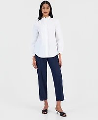 Anne Klein Women's Ruffle-Trim Button-Front Shirt