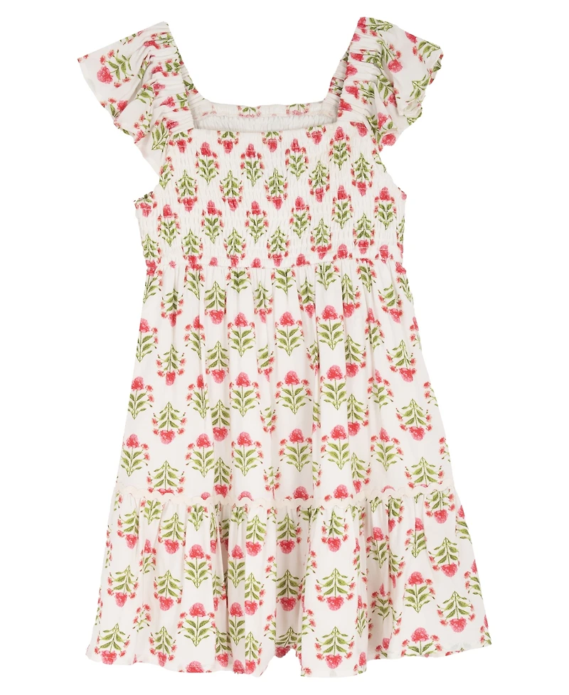 Rare Editions Girls' 2T-6X Smocked Tiered Dress