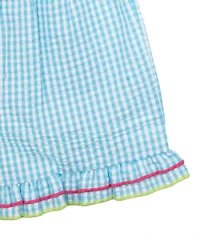 Rare Editions Girls' 2T-6X Flutter-Sleeves Top and Gingham Shorts, 2-Piece Set
