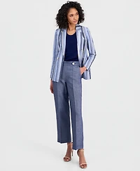 Anne Klein Women's Striped Open-Front Blazer