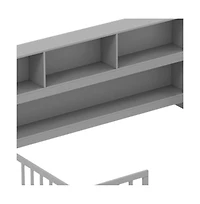 Slickblue Full Kids Floor Bed with Integrated Book Storage