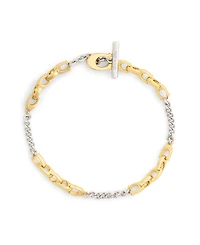 Coach Two-Tone Signature C Mixed Chain Bracelet