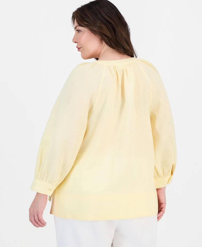 Charter Club Plus Long-Sleeve Top, Macy's Exclusive