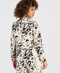 Kasper Women's Animal-Print One-Button Blazer