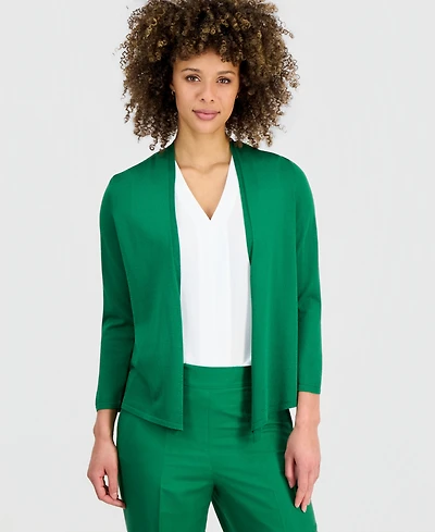Kasper Women's Self Edge A-Line Cardigan Sweater, Regular & Petite