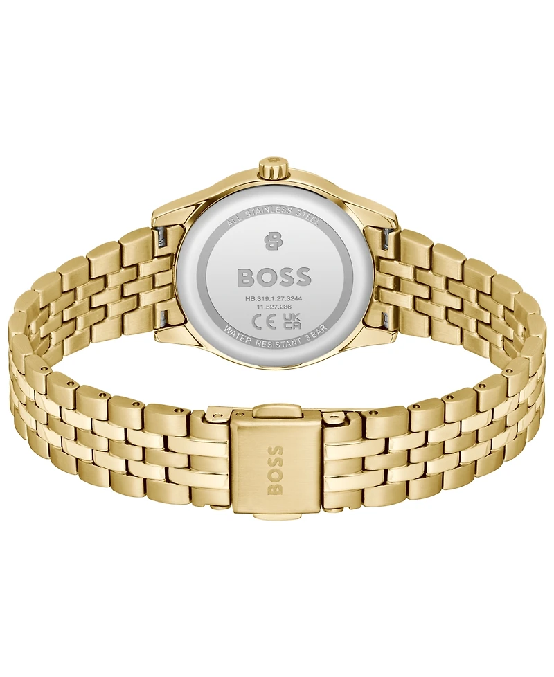 Hugo Boss Women's Graceful Mina Quartz Ionic Plated Thin Gold Steel Watch, 25mm