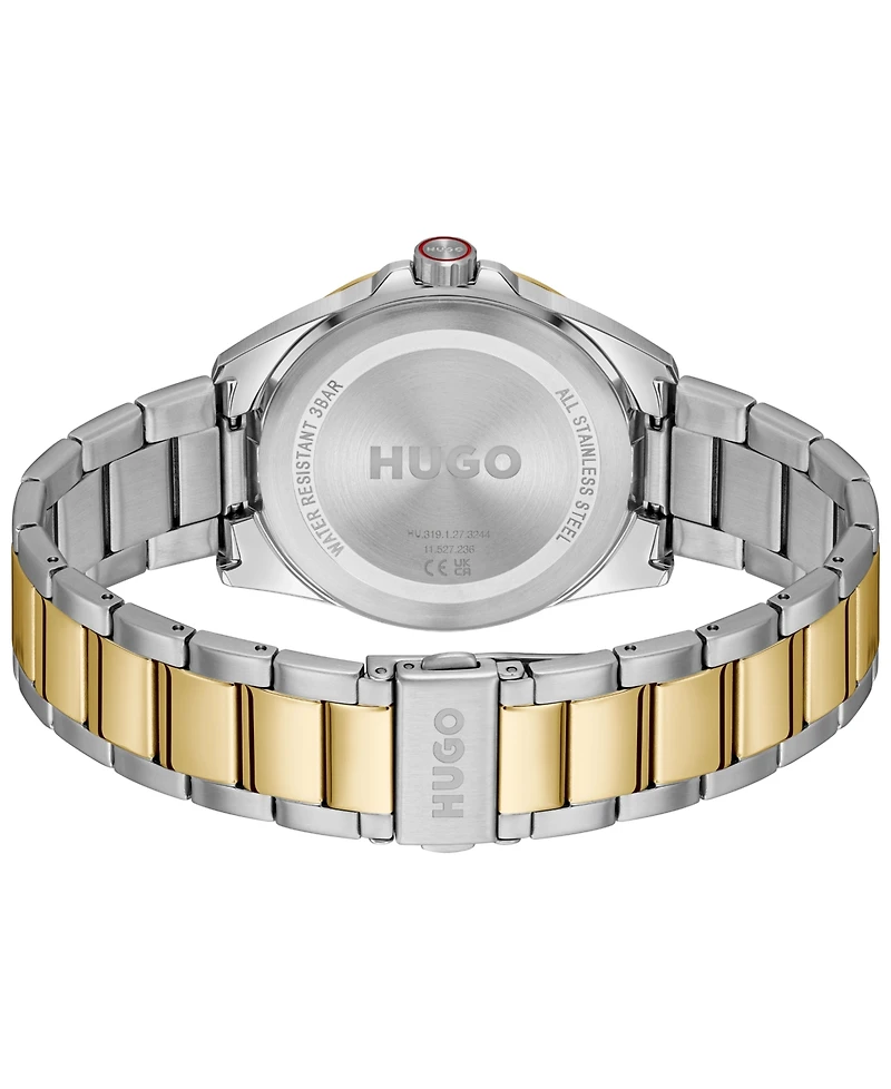 Hugo Boss Men's Seam Quartz Stainless Steel Ionic Plated Thin Gold Steel Watch, 42.5mm