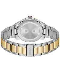 Hugo Boss Men's Seam Quartz Stainless Steel Ionic Plated Thin Gold Steel Watch, 42.5mm