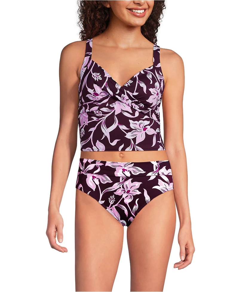 Lands' End Women's V-Neck Wrap Midkini Top