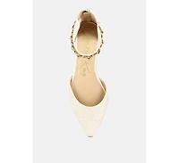 Buqisi Chain Embellished Flat Sandals