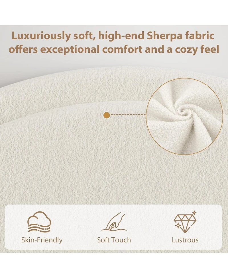 gaomon Queen Size Bed Frame with Storage Drawers, Upholstered Boucle Platform, Round Headboard, Heavy-Duty