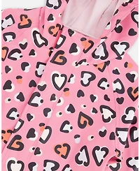 Deux par Baby Girls Rain One-Piece Polyurethane Pink Heart Print