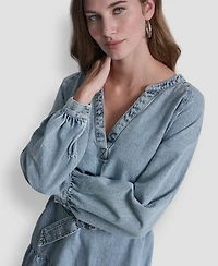 Dkny Jeans Women's V-Neck A-Line Dress