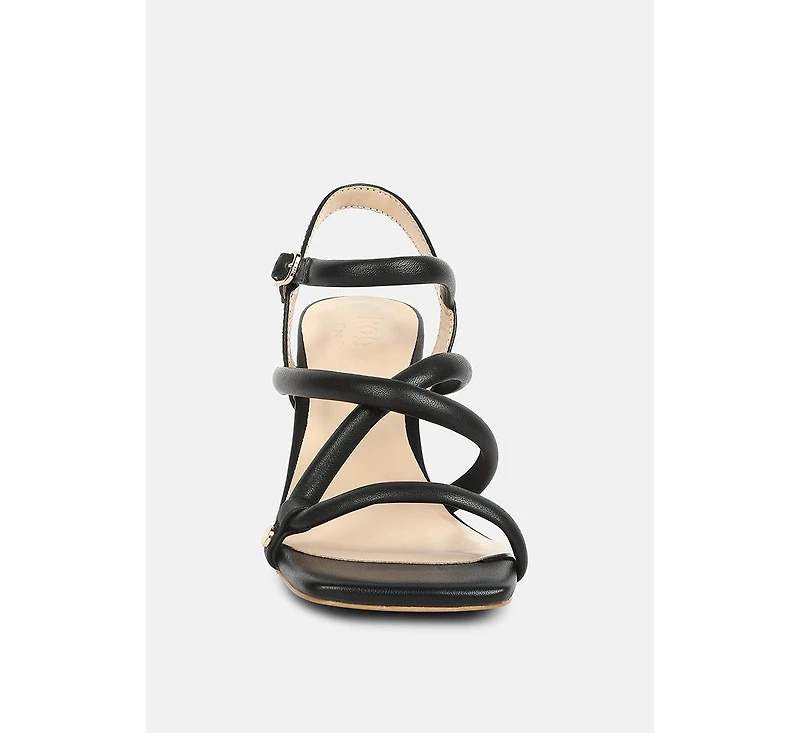 Artha Womens open square toe block heel sandals