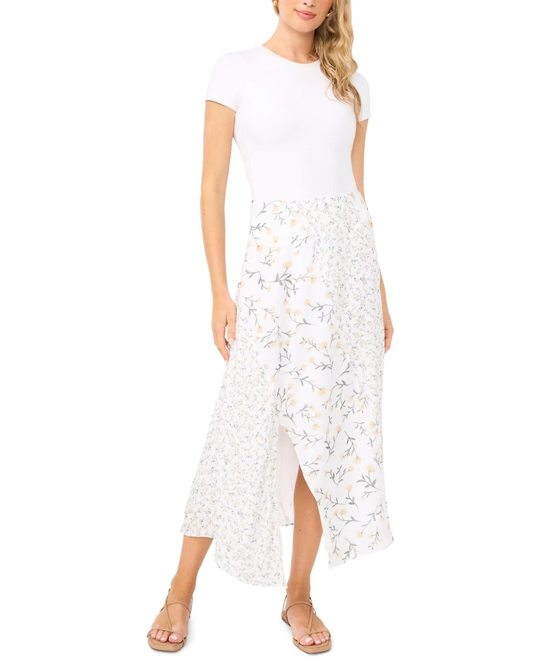 1.state Women's Combo Asymmetric Maxi Skirt