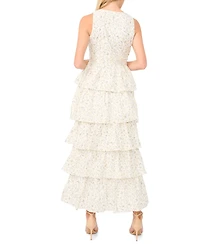 1.state Women's Cascading V-Neck Ruffle Maxi Dress