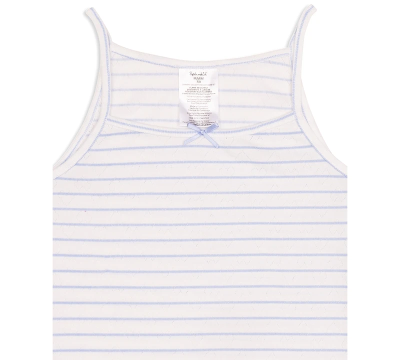 Splendid Girls' 6-16 Heart Pointelle Lettuce Edge Tank Top & Shorts, 2-Piece Set