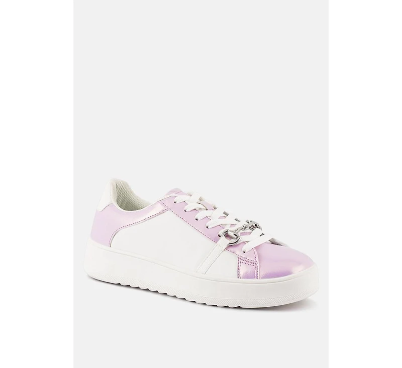 Women Nemo Contrasting Metallic Faux Leather Sneakers