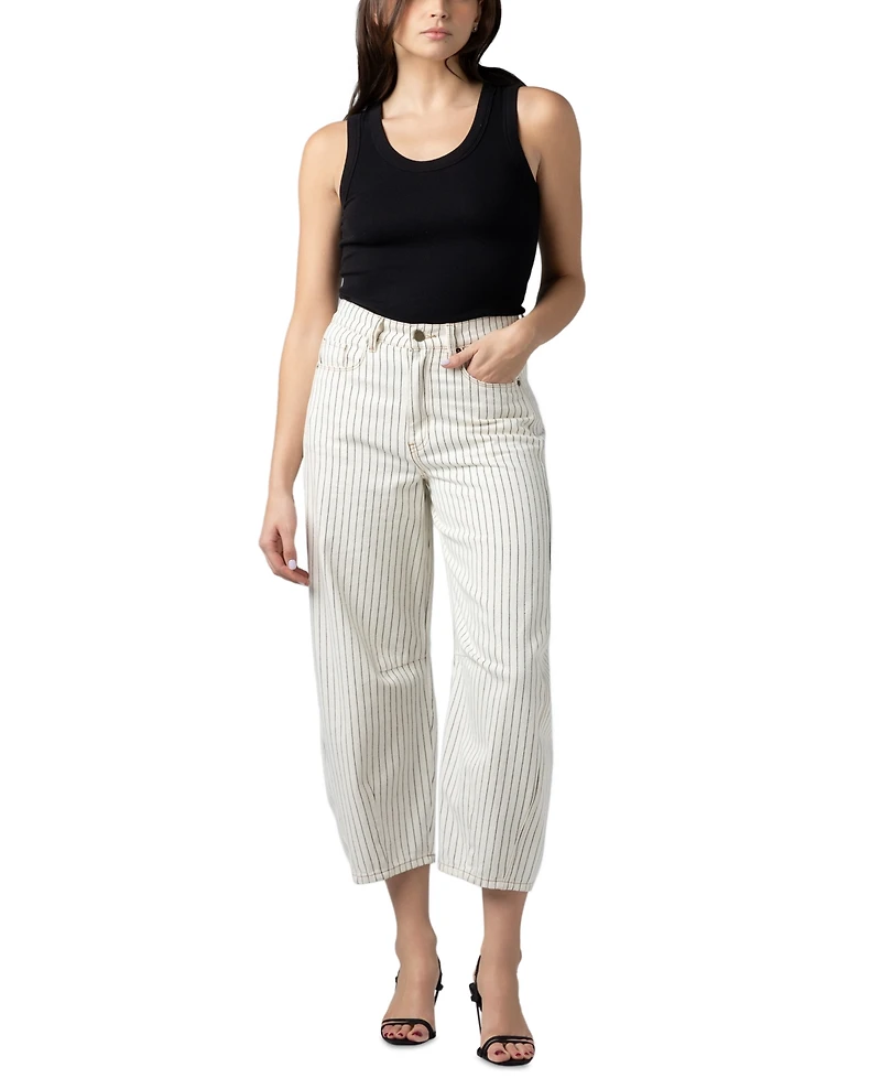 Blank Nyc Women's Rail Road Striped Barrell Pants