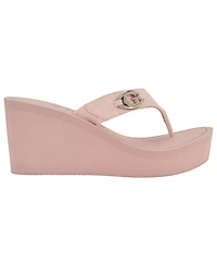 Guess Women's Shai Embellished Logo Eva High Wedge Sandal
