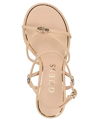 Guess Women's Devve Strappy "G" Dressy Wedge Heel Sandals