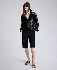 Kenneth Cole Women's Moto Collared Neck Jacket