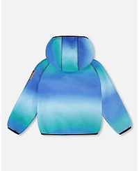 Deux par Boy Softshell Jacket Blue To Black Gradient - Child