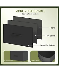 gaomon 18 Drawer Long Dresser with Fabric Drawers, Sturdy Metal Frame, Pu Handles, Spacious Storage Cabinet for Bedroom, Living Room, or Entryway