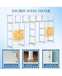 gaomon 18 Drawer Long Dresser with Fabric Drawers, Sturdy Metal Frame, Pu Handles, Spacious Storage Cabinet for Bedroom, Living Room, or Entryway