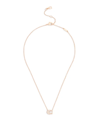 Coach Faux Stone Pave Signature C Necklace