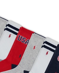 Polo Ralph Lauren Men's Usa Logo Crew Socks, 6-Pack