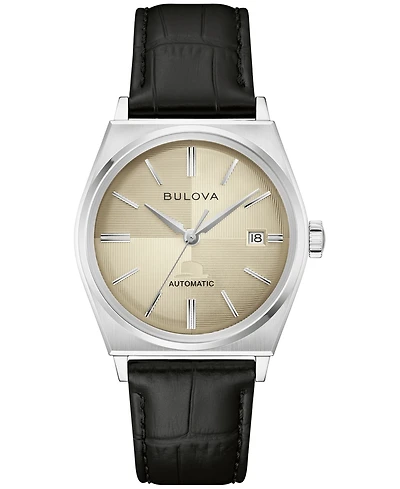 Bulova Men's Frank Sinatra Nothing But The Best Black Leather Strap Watch 40mm