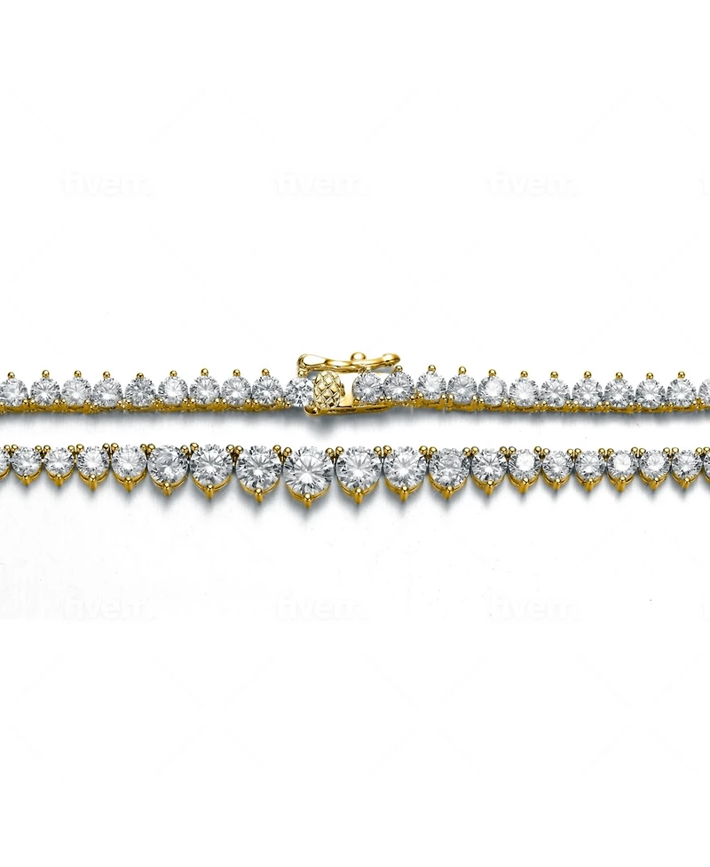 Stylish Cubic Zirconia Graduated Tennis Chain Necklace