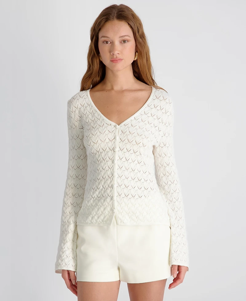 French Connection Women's Mozart Heartleaf V-Neck Crochet Top