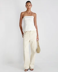 French Connection Women's York Satin Christa Fleur Strapless Top