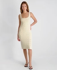 French Connection Women's Nellis Square Crochet Knit Midi Dress