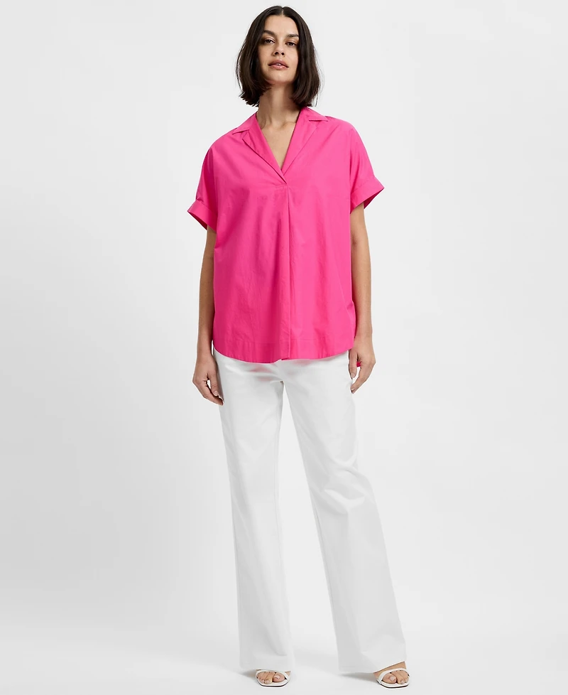 French Connection Women's Poplin Collared Top