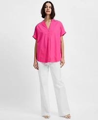 French Connection Women's Poplin Collared Top